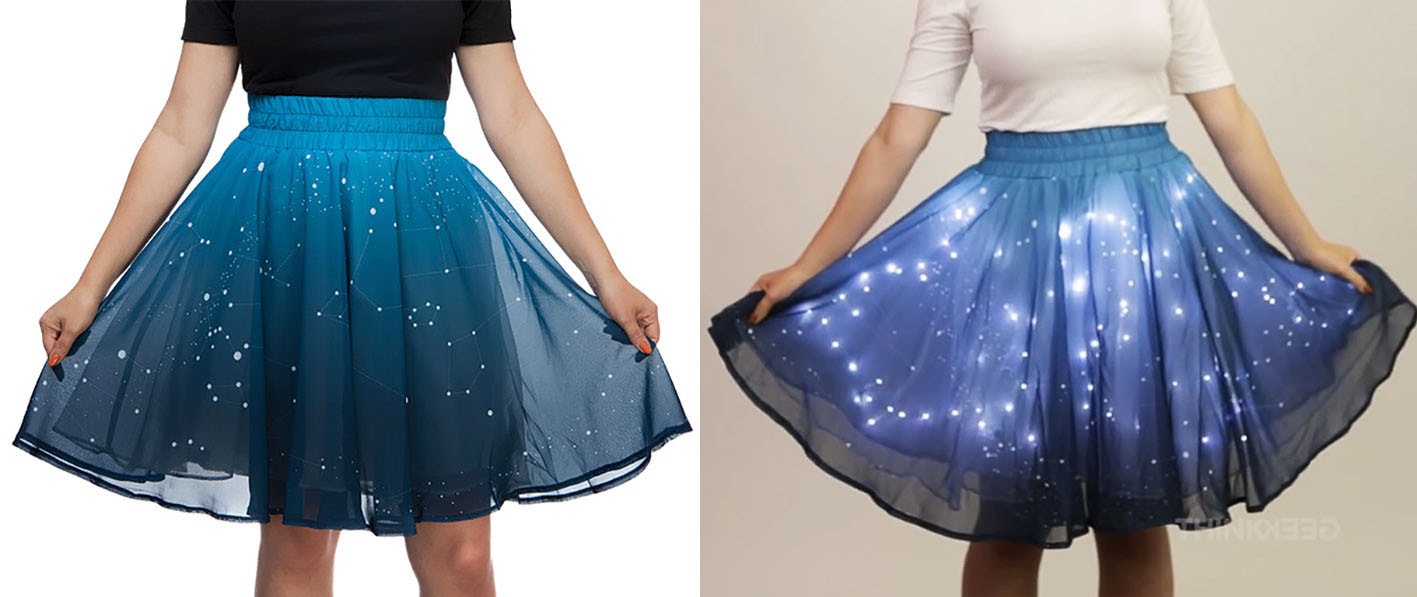 Esta saia mágica pode reproduzir o brilho das estrelas através de LEDs embutidos stylo urbano